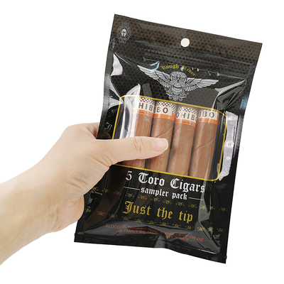 Logo imprimé personnalisé à l'épreuve de l'humidité 3 côtés scellés sac humidor pour cigares pour les voyages et l'humidité / humidificateur emballage