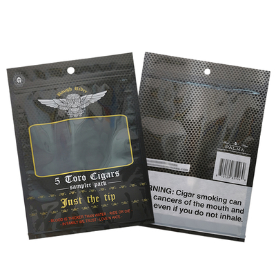 Logo imprimé personnalisé à l'épreuve de l'humidité 3 côtés scellés sac humidor pour cigares pour les voyages et l'humidité / humidificateur emballage