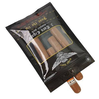 Sacs plats sur mesure résistants à l'humidité, imprimés, thermoscellables, en feuille d'aluminium Mylar, scellés sur 3 côtés, pour feuilles de tabac et enveloppes de cigares