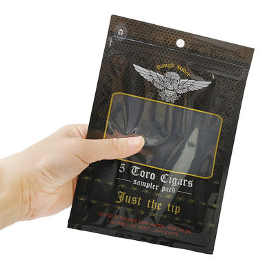 Sacs plats sur mesure résistants à l'humidité, imprimés, thermoscellables, en feuille d'aluminium Mylar, scellés sur 3 côtés, pour feuilles de tabac et enveloppes de cigares