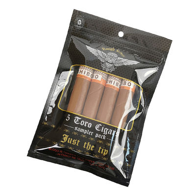 Sacs plats sur mesure résistants à l'humidité, imprimés, thermoscellables, en feuille d'aluminium Mylar, scellés sur 3 côtés, pour feuilles de tabac et enveloppes de cigares