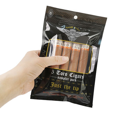 Sacs plats sur mesure résistants à l'humidité, imprimés, thermoscellables, en feuille d'aluminium Mylar, scellés sur 3 côtés, pour feuilles de tabac et enveloppes de cigares