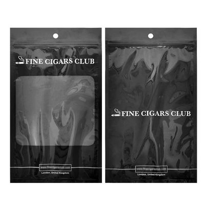 Sac d'emballage en plastique auto-développé - Sacs à cigares / Sac à cigares d'humidité avec fermeture éclair et fenêtres