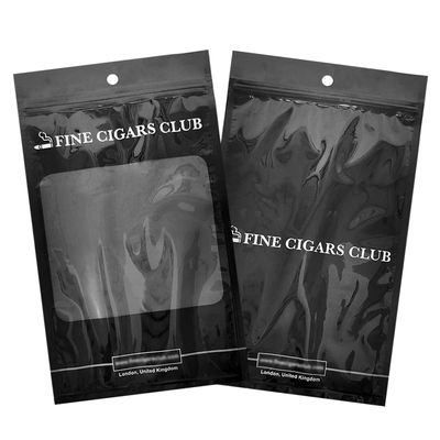 Sac d'emballage en plastique auto-développé - Sacs à cigares / Sac à cigares d'humidité avec fermeture éclair et fenêtres