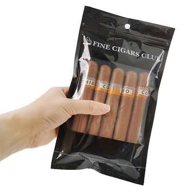 Sac d'emballage en plastique auto-développé - Sacs à cigares / Sac à cigares d'humidité avec fermeture éclair et fenêtres