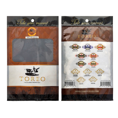 Nouveau design de sac humidor en plastique résistant à l'humidité avec fermeture à glissière conservant la fraîcheur de l'humidité