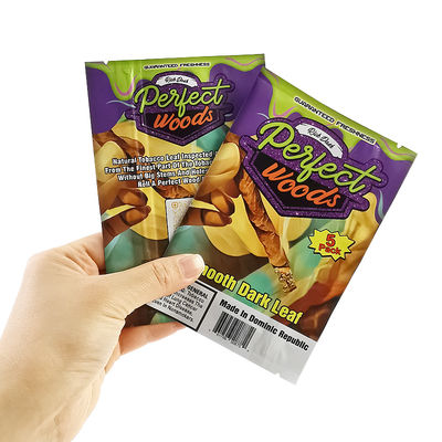 Logo personnalisé Feuille d'étanchéité à la chaleur Sac Mylar Humidité Emballage du tabac Fermeture à glissière Humidor en plastique Cigarette Fermeture à glissière Sacs d'humidité pour cigares