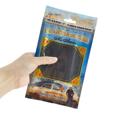 Étui de voyage à cigares de luxe en cuir personnalisé avec humidificateur, sac humidificateur portable doublé de cèdre, pochette Ziplock pour le contrôle de l'humidité