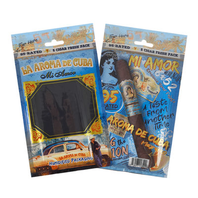 Étui de voyage à cigares de luxe en cuir personnalisé avec humidificateur, sac humidificateur portable doublé de cèdre, pochette Ziplock pour le contrôle de l'humidité