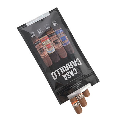 Étui de voyage à cigares de luxe en cuir personnalisé avec humidificateur, sac humidificateur portable doublé de cèdre, pochette Ziplock pour le contrôle de l'humidité