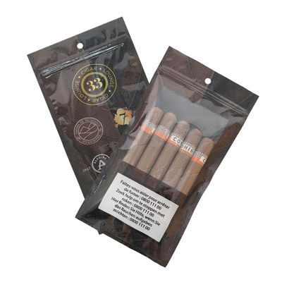 Sac humidifié pour cigares avec logo personnalisé, avec sachet d'humidité intégré, sacs à cigares pour tabac, fermeture à glissière