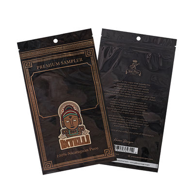 Sachet personnalisé en Mylar pour tabac, anti-odeurs, pour cigares, pochette Ziplock, emballage de feuilles, scellage thermique, feuille plastique, cave à cigares portable