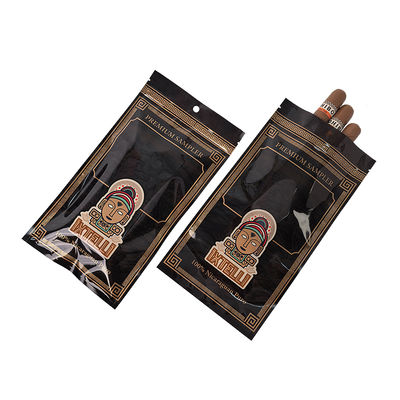Sachet personnalisé en Mylar pour tabac, anti-odeurs, pour cigares, pochette Ziplock, emballage de feuilles, scellage thermique, feuille plastique, cave à cigares portable