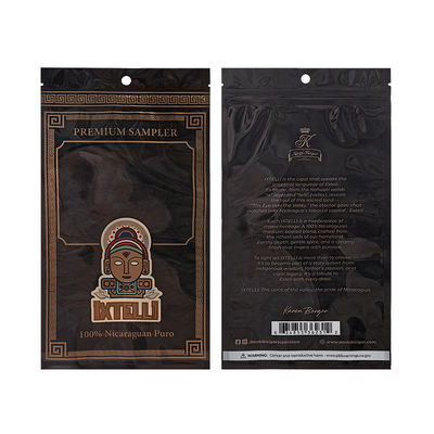 Sachet personnalisé en Mylar pour tabac, anti-odeurs, pour cigares, pochette Ziplock, emballage de feuilles, scellage thermique, feuille plastique, cave à cigares portable