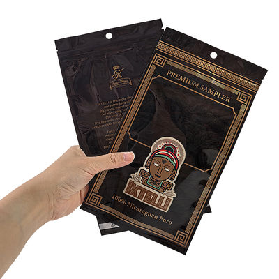 Sachet personnalisé en Mylar pour tabac, anti-odeurs, pour cigares, pochette Ziplock, emballage de feuilles, scellage thermique, feuille plastique, cave à cigares portable