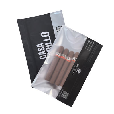 Sac d'emballage à fermeture à glissière pour cigares en plastique imprimé sur mesure avec fermeture à glissière Sac Mylar pour cigares de tabac