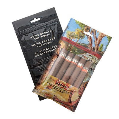 Sachet en Mylar pour tabac avec fermeture éclair en plastique, feuilles à rouler, emballage de cigares hydratant avec couche d'hygromètre