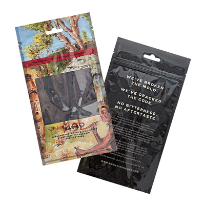 Sachet en Mylar pour tabac avec fermeture éclair en plastique, feuilles à rouler, emballage de cigares hydratant avec couche d'hygromètre