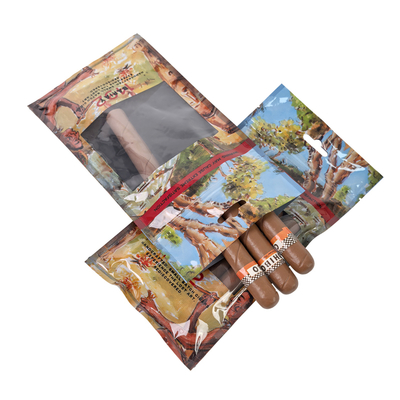 Sachet en Mylar pour tabac avec fermeture éclair en plastique, feuilles à rouler, emballage de cigares hydratant avec couche d'hygromètre
