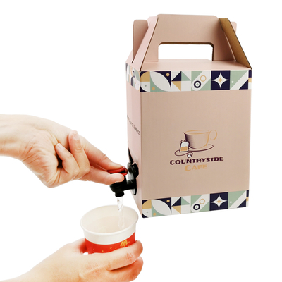 Carton de papier jetable personnalisé 2L 3L 5L pour emballage de café, cold brew, jus, Bag-in-Box, poche aseptique