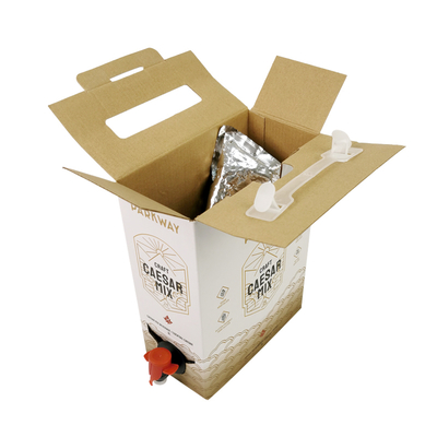 1L 1,5L 2L 3L 5L 96OZ BIB BAG Sac jetable en boîte Thé jus de café à emporter Boîte en papier avec distributeur