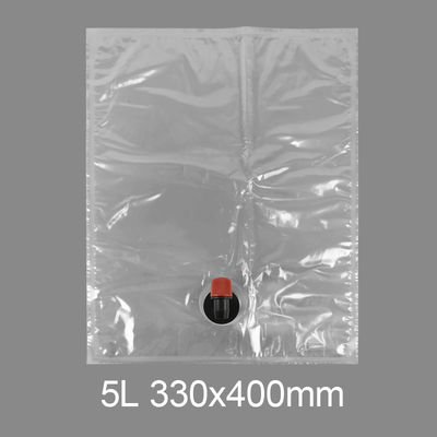 Sac en plastique transparent personnalisé BiB 5l pour robinet, sac pour eau potable, vin, jus, distributeur en boîte avec valve papillon Vitop