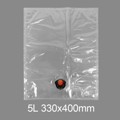 Sac en plastique transparent personnalisé BiB 5l pour robinet, sac pour eau potable, vin, jus, distributeur en boîte avec valve papillon Vitop