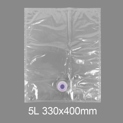 Sac en plastique transparent personnalisé BiB 5l pour robinet, sac pour eau potable, vin, jus, distributeur en boîte avec valve papillon Vitop