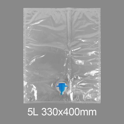 Sac en plastique transparent personnalisé BiB 5l pour robinet, sac pour eau potable, vin, jus, distributeur en boîte avec valve papillon Vitop