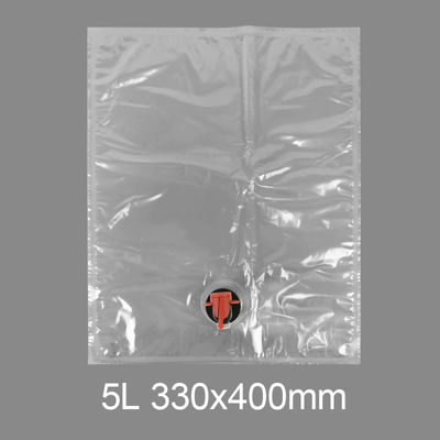 Sac en plastique transparent personnalisé BiB 5l pour robinet, sac pour eau potable, vin, jus, distributeur en boîte avec valve papillon Vitop