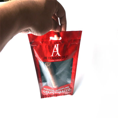 Sac à cigares Premium 5 - Sac d'emballage de boîte à cigares en plastique personnalisé - Sac à fermeture à glissière en papier transparent pour tabac à cigares - Sac d'humidité