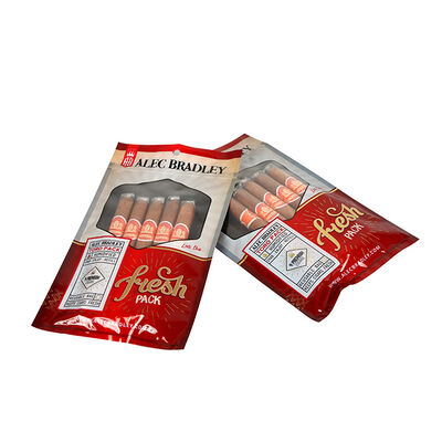 Volume 5 Cigars Cigar Humidor Sacs de qualité alimentaire TPU PE Matériau fermeture à glissière Conception Sceau étanche à l'air Sceau d'humidité durable