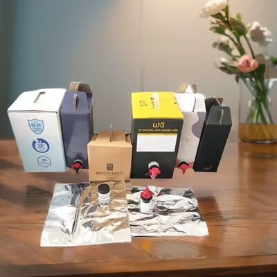 Sac de surface texturé en boîte contenant en plastique avec écouvillon adapté aux applications d'emballage liquide alimentaire