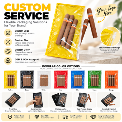 Inside Humidity Sheet Humidified Cigar Bags 009mm Thickness Moisture Barrier Packaging Designed to Preserve Cigar Flavor