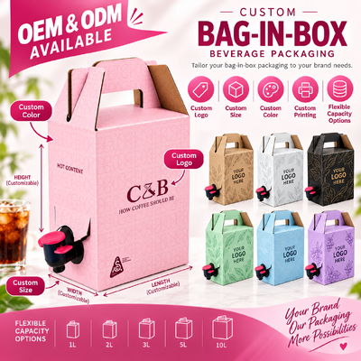 Sac en boîte certifié ISO, plastique, design rectangulaire, adapté à l'emballage de liquides dans les secteurs de l'alimentation, des boissons et de la chimie