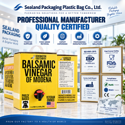 Sac rectangulaire dans une boîte sans robinet 25L Capacité Solution d'emballage robuste pour diverses applications liquides