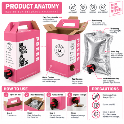 Systèmes Bag in Box personnalisés offrant des caractéristiques durables, résistantes aux fuites et conviviales