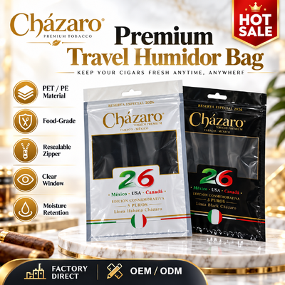 Des sacs de fermeture à glissière en plastique hydratant les cigares, des sacs humidificateurs pour cigares, contenant de 5 à 20 cigares, avec fermeture à glissière.