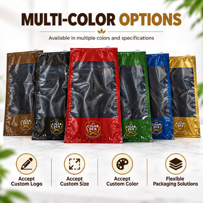5 Sachets Humidificateurs pour Cigares, Résistants aux Déchirures et aux Perforations, Sacs en Plastique à Fermeture Éclair, Idéaux pour l'Humidification et le Stockage des Cigares