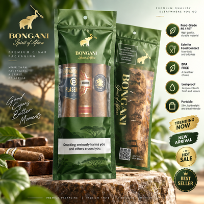 Sacoche pour cigares de petite taille contenant une feuille d'humidité à l'intérieur, adaptée pour stocker 5 cigares et maintenir des conditions optimales