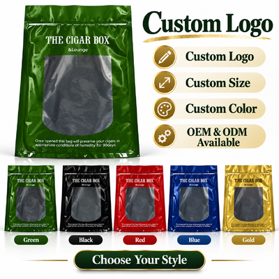 Humidity Sheet Inside Cigar Humidor Bags Cigar Moisturizing Plastic Zipper Bags Holds 5 to 20 Cigars Protection Against Drying And Damage