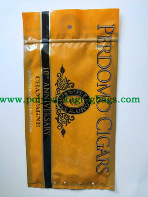 Fermeture à glissière Sacoche d'emballage de tabac humidifié Sacoches de voyage Sacoches en plastique Enveloppes d'emballage de cigare Sacoche avec trou et fenêtre