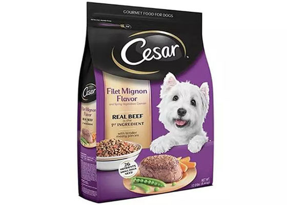 Les côtés de impression faits sur commande de la poche 100g 8 d'emballage alimentaire d'animal familier ont scellé le support vers le haut de la poche zip-lock