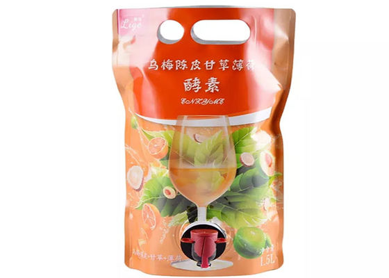 1.5L Juice Red Wine Liquid Stand vers le haut du bec d'aspiration de BAVOIR de poche de bec tenu dans la main avec la broche