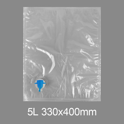 Sac robinet en plastique transparent personnalisé BIB 3l 5l 10l 20l pour eau potable, vin, jus de fruits en boîte avec valve papillon Vitop