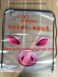 Grand sac à dos transparent blanc de bande dessinée de cadeau de sachet en plastique pour la promotion